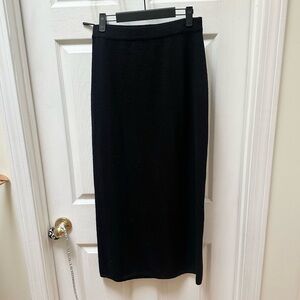 Eileen Fisher Black Long Pencil Skirt maxi knit textured M Medium
